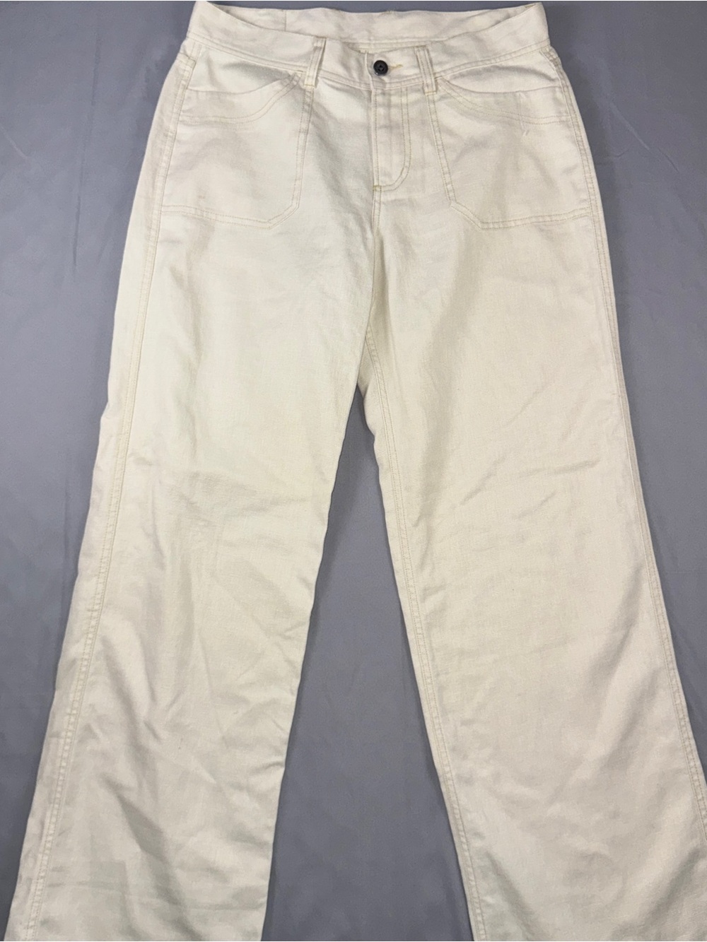 Patagonia Pants Womens 10 White Cotton Hemp Denim Straight Leg Chino Casual